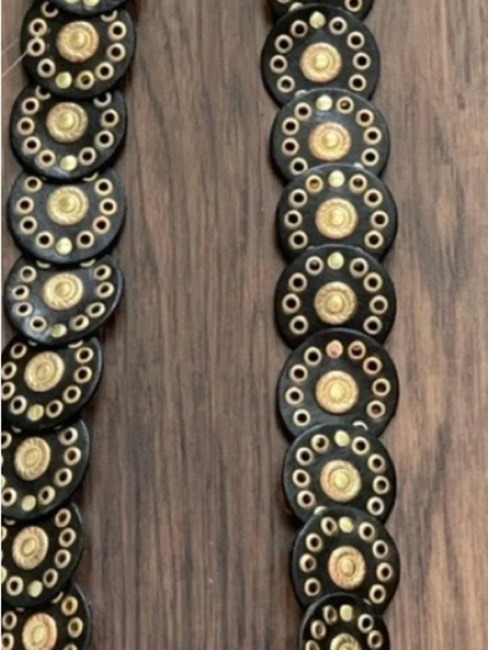Free People Black Leather Belt with Gold Studs & Buckle Baby Follow Your Arrow